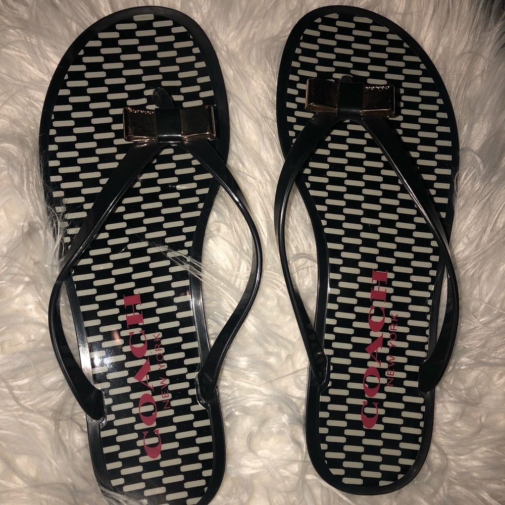 Authentic Coach jelly flip flops